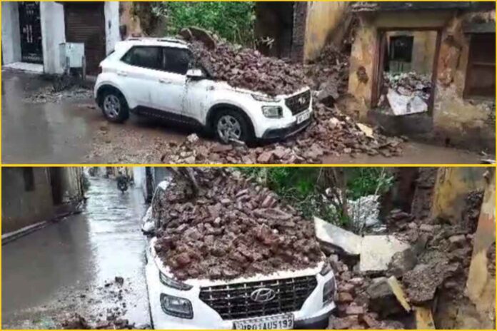 Big breaking :-बारिश से एक पुराना मकान भरभरा कर कार पर गिर पड़ा: देखें वीडियो - RAIBAR PAHAD KA