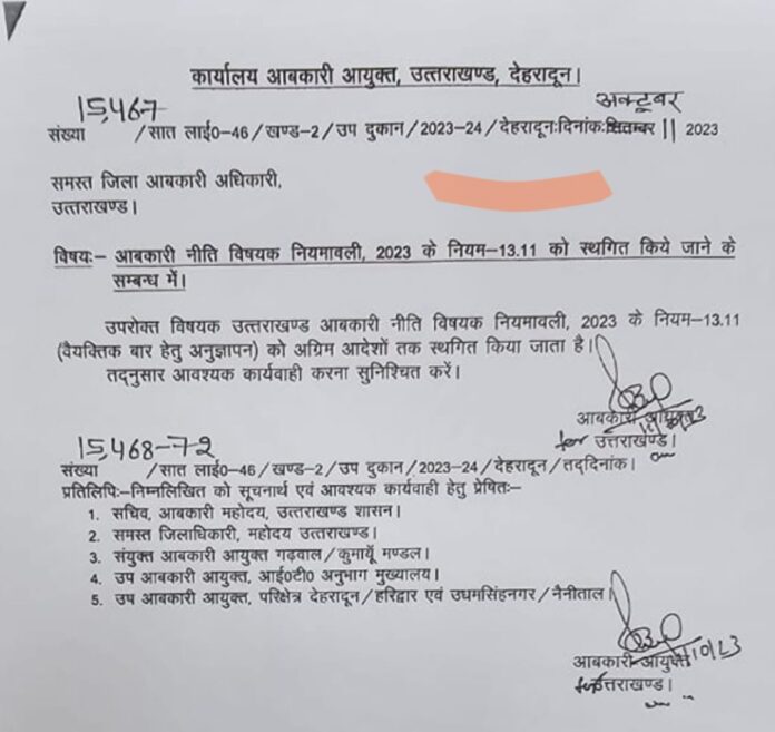 Big breaking: घर में शराब के शौकीनों को लगा बड़ा झटका, सरकार ने रद्द किया यह आदेश - RAIBAR PAHAD KA